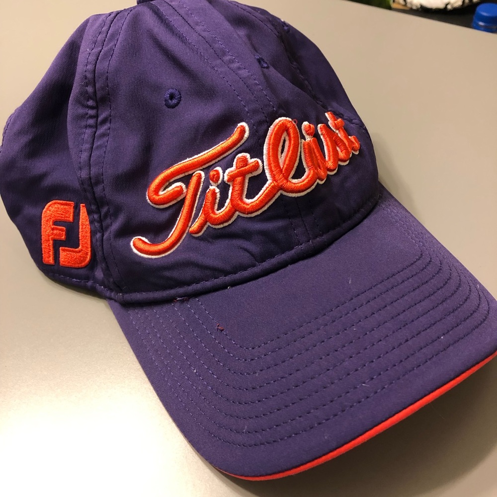 Titleist Golf Hat Purple Orange Clemson Pro V1